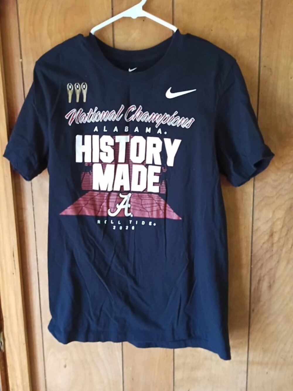 Nike Alabama Crimson Tide National Champions 2020 T-Shirt Men’s Medium Black